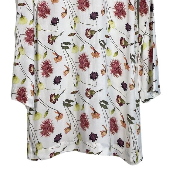 & Other Stories Deep V Open Back Floral Print Long Sleeves Mini Dress Size 6 NEW - Picture 5 of 13